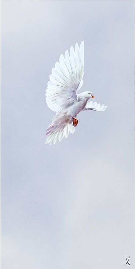 MEISSEN Wandbild "Weiße Taube"