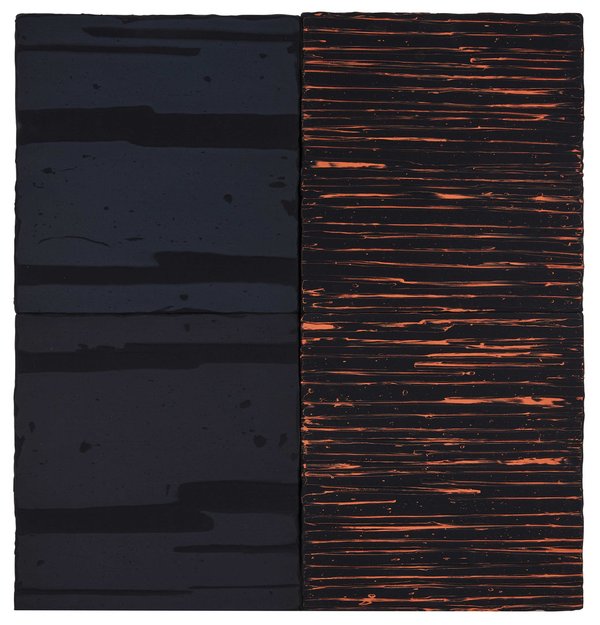 Mark Harrington "untitled (two black, orange)"