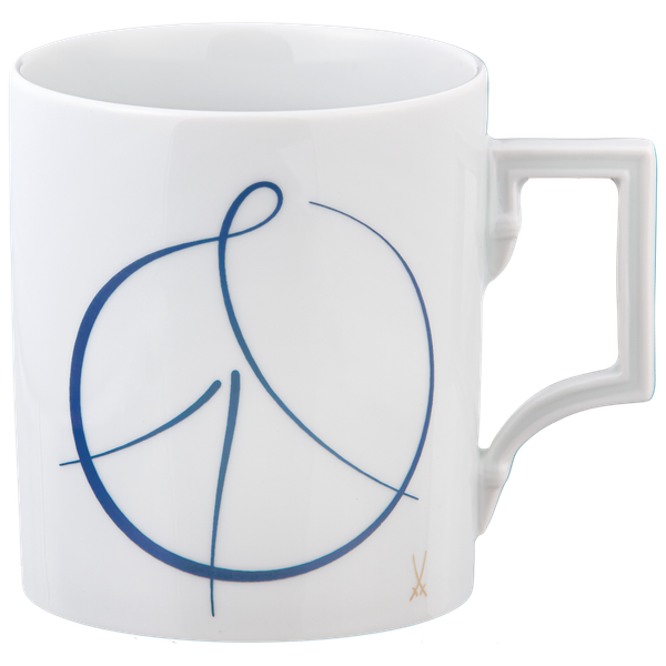 MEISSEN Mug "Peace Sign, blau"