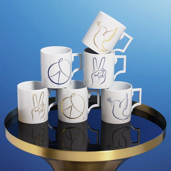 MEISSEN Mug "Peace Sign, gold"